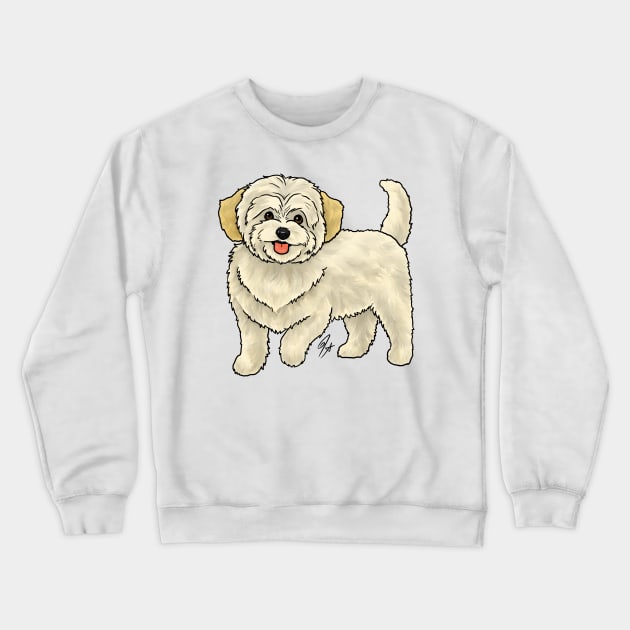 Dog - Maltipoo - Cream Crewneck Sweatshirt by Jen's Dogs Custom Gifts and Designs